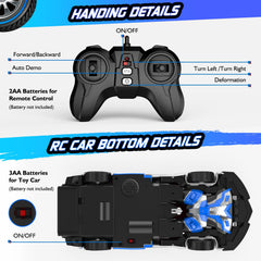 Febyhim transformation button enabling quick car-to-robot changes