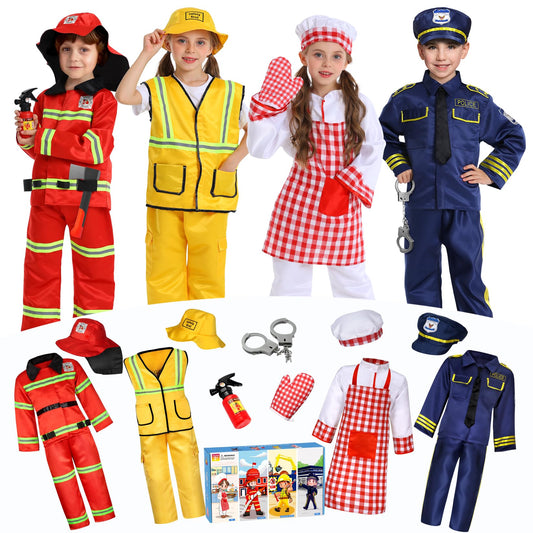 Fedio 14Pcs Toddler Dress Up Set police costume top for creative play and social skills