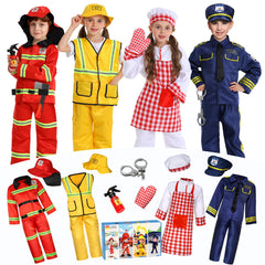 Fedio 14Pcs Toddler Dress Up Set police costume top for creative play and social skills
