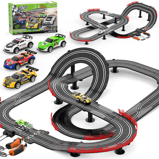 Fedonak 2-in-1 slot car track circular track for immersive racing action.