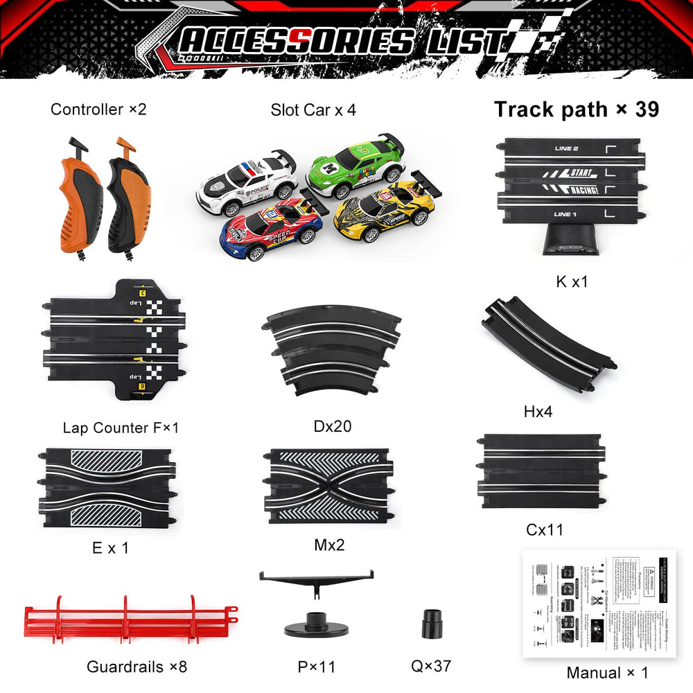 Fedonak 4 LED slot cars glow brightly for night racing.