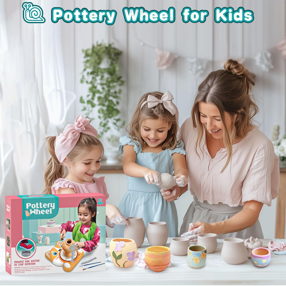 Fedonak Kids Pottery Wheel Kit two-speed wheel for adjustable crafting pace