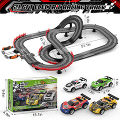 Fedonak remote-control cars on track enable two-player competition.