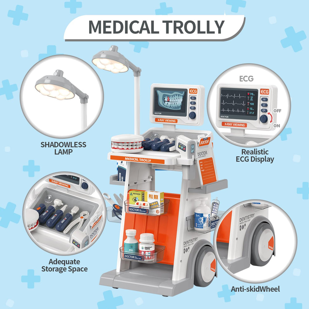 Fegalop Dentist Set Toy enables hands-on practice with non-toxic instruments.