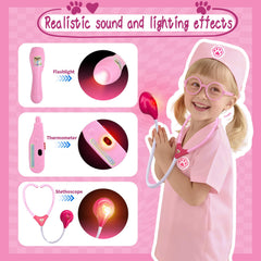 Fegalop nurse uniform enhances realistic dress-up play and role-play fun.