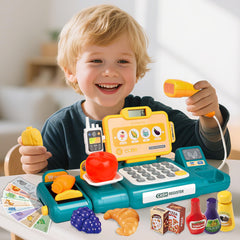 Fegalop pretend walkie-talkie enhances communication during shopper role play.
