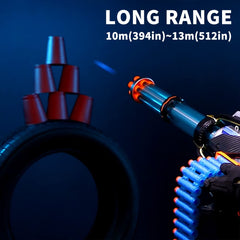 FEIDAMA Gatling Toy Gun blue 360-rotation for dynamic battles.