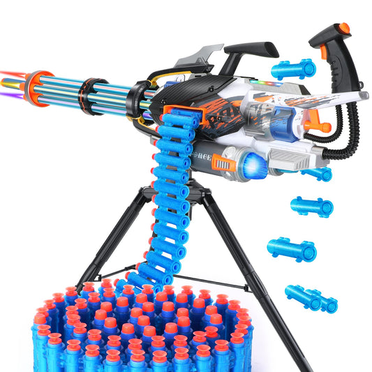 FEIDAMA Gatling Toy Gun blue long-range action for outdoor play.