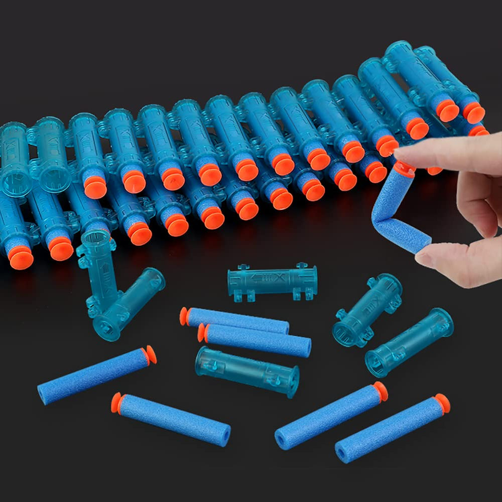 FEIDAMA Gatling Toy Gun blue outdoor-play setup for parties and gatherings.