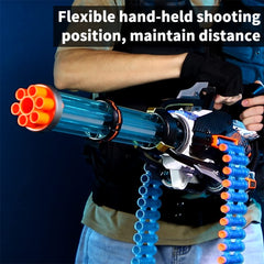 FEIDAMA Gatling Toy Gun blue soft-bullets for safe target practice.