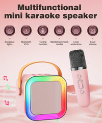 Feix g mini karaoke two mics assembly for lively duet sessions.