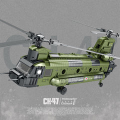 Feleph CH-47 Chinook open hatches showing crew access points.