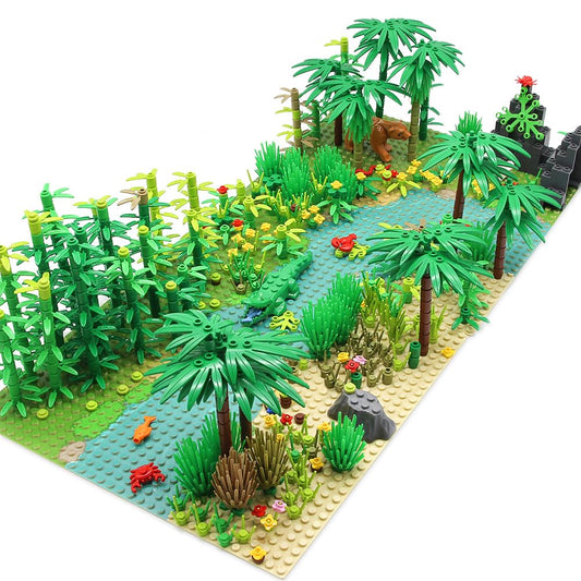 Feleph rainforest bricks baseplates teninch: sturdy foundation for expansive jungle builds.