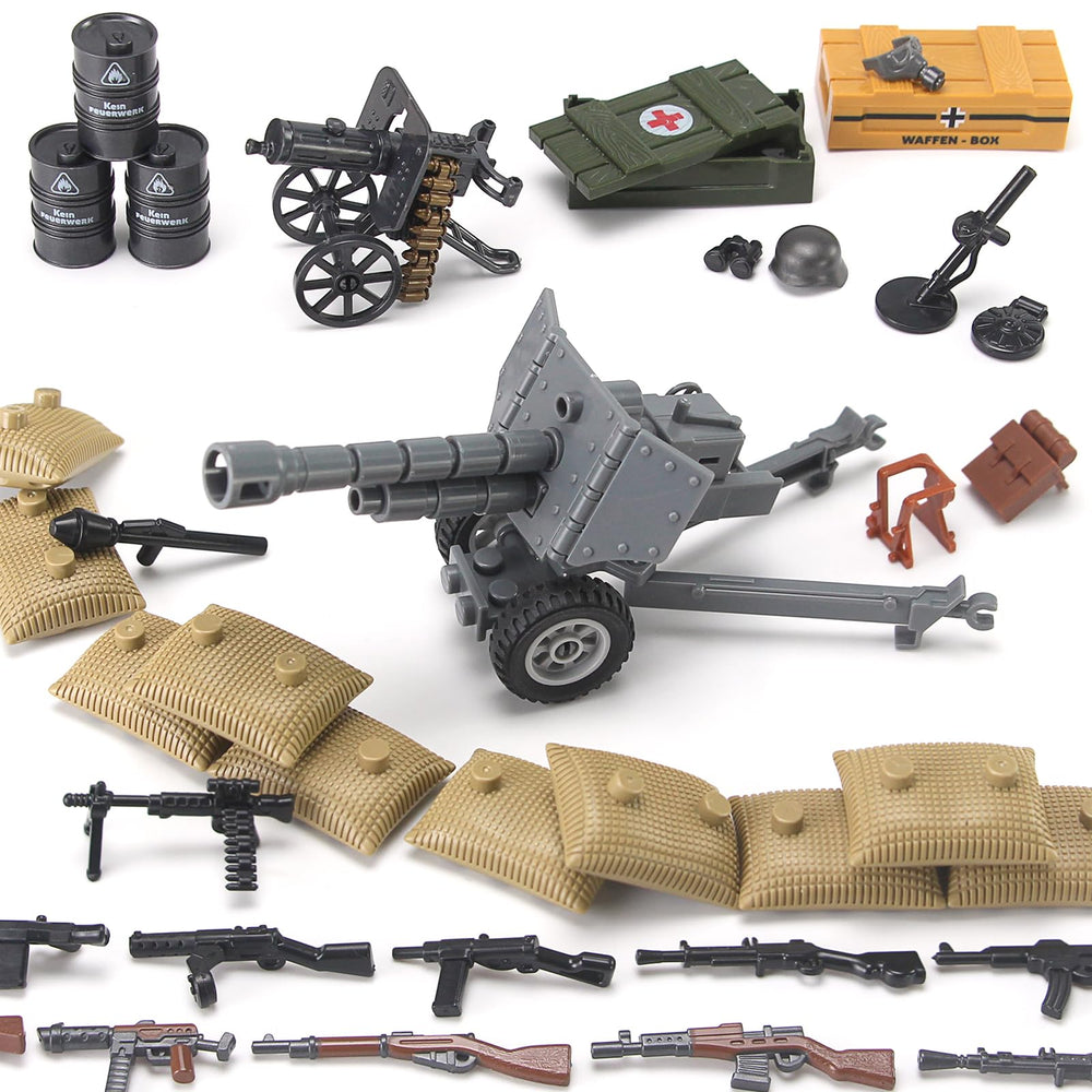Feleph flame gun set enhances realistic battle scene dioramas.