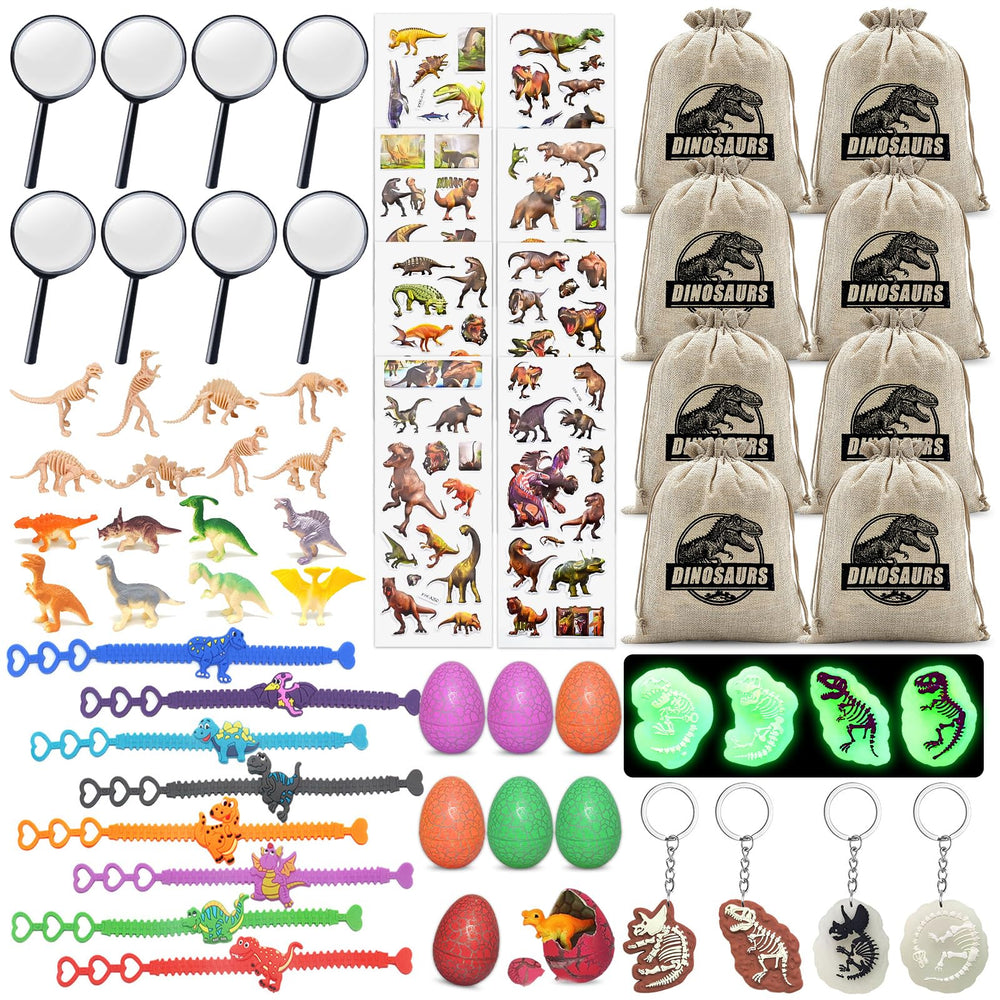 FEMBW dinosaur fossil keychains glow-in-the-dark for imaginative play.