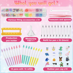 FEMBW glitter and filling accessories spark artistic pen designs