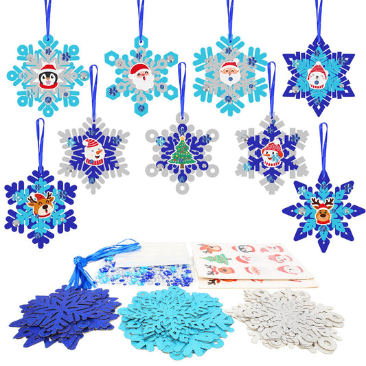 Fennoral 18-pack snowflake craft kit for kids, ideal for festive decorations.