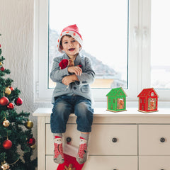 Fennoral gingerbread man house wood pieces show smooth, safe construction.