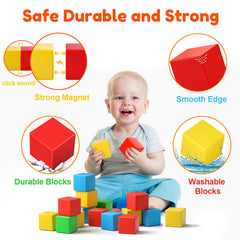 Feoxialy magnetic blocks with strong magnets ensure firm clicks during play.