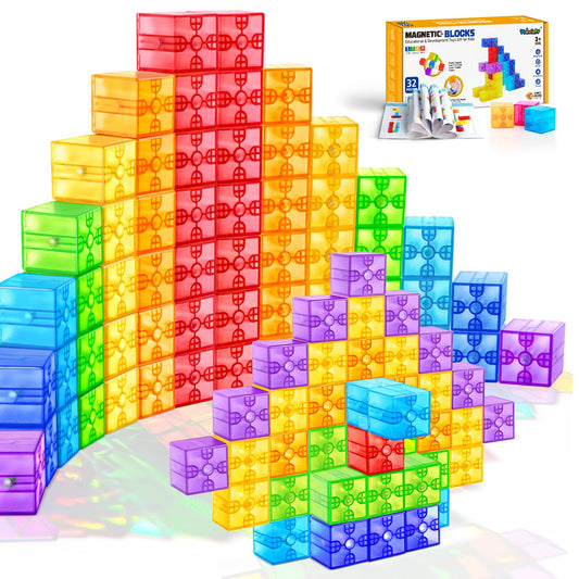 Feoxialy rainbow magnetic blocks spark color recognition and imaginative building.
