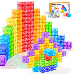 Feoxialy rainbow magnetic blocks spark color recognition and imaginative building.