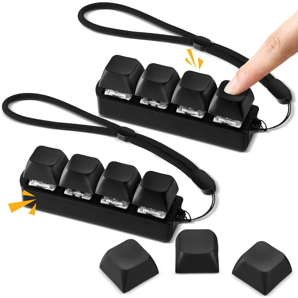 Ferreve keyboard fidget two-pack in black, front view for focused, portable use.