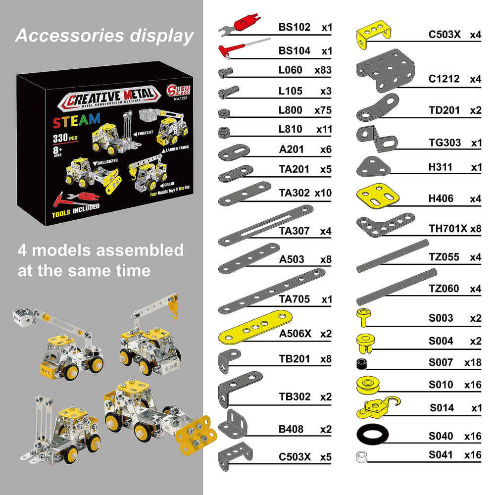 Ferthor Fun bulldozer model boosts spatial reasoning through modular assembly.