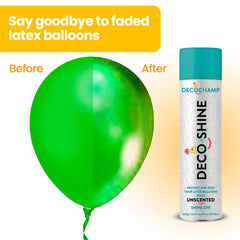 Festi DecoShine spray nozzle dispersion ensures even coverage on balloon surfaces.