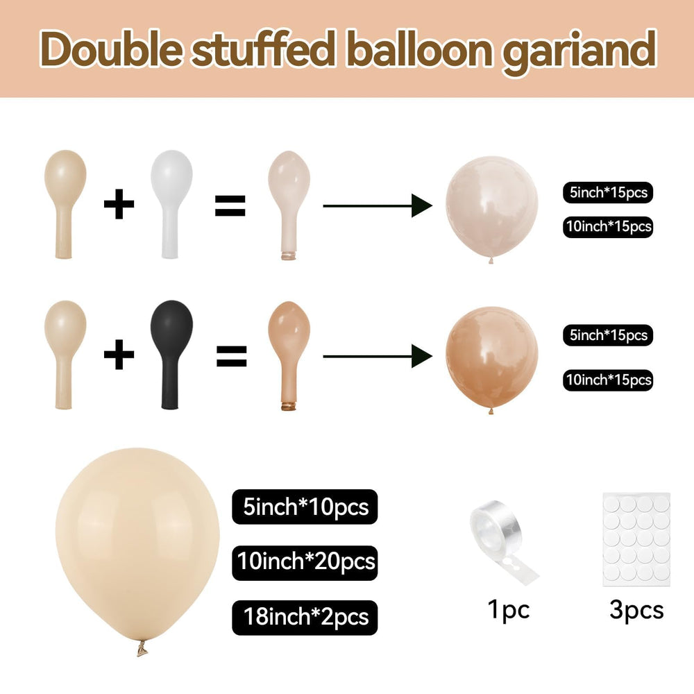 FEYG Netural Balloon Garland Arch Kit nude tan balloons for warm neutral vibes