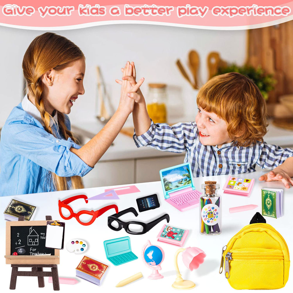 FFNIU mini doll calculator and scissors as classroom props