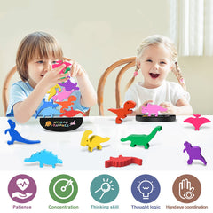 FFTROC wooden dinosaur pieces with a sturdy base support cooperative play and teamwork.