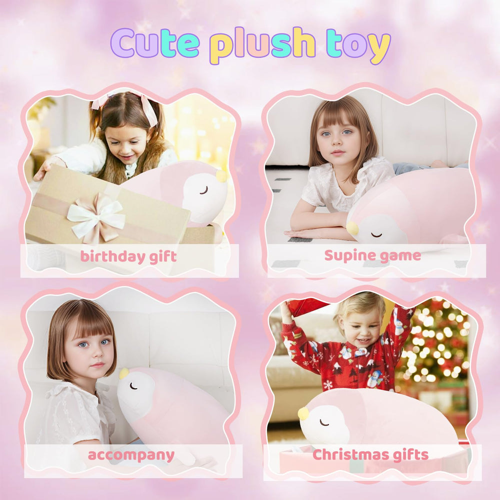 FFxiong 22-inch penguin plush filled with premium polyester for plush comfort.