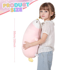 FFxiong 22-inch large penguin plush serves as decorative pillow.
