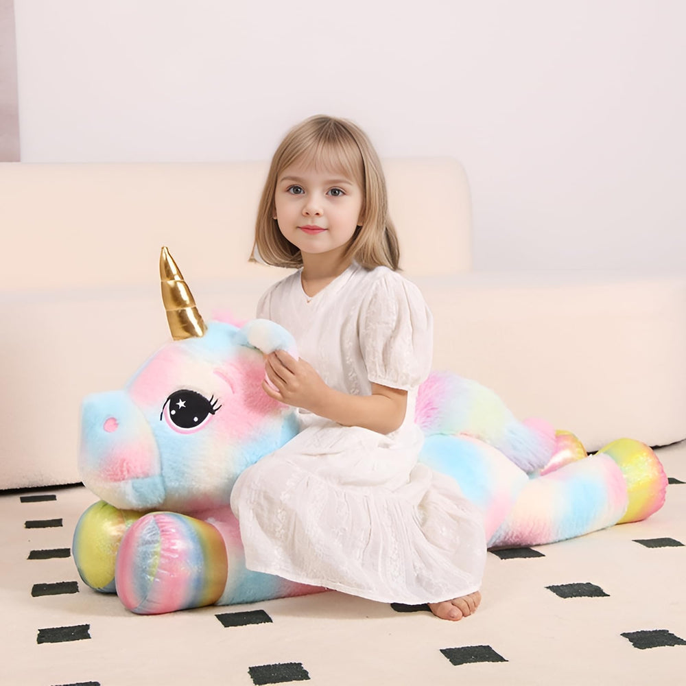 Big FFxiong unicorn plush toy for kids' play and storytelling.