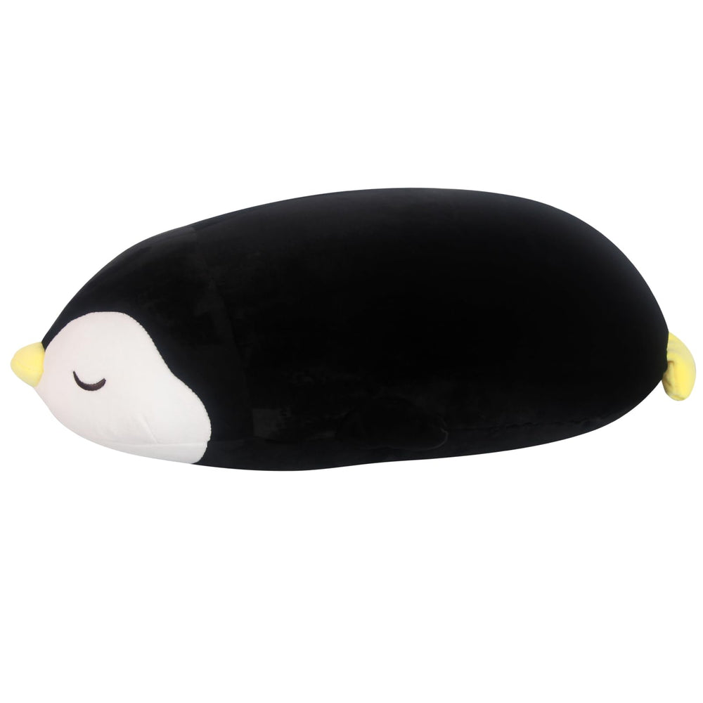 FFxiong penguin plush bedtime pillow setup showing integrated cushion.
