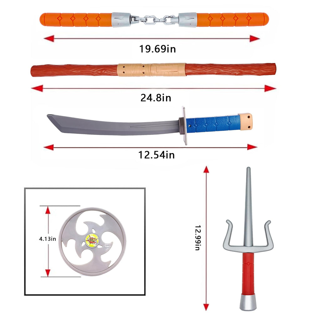 FHARLXQ training sai with orange grips for dynamic pretend combat