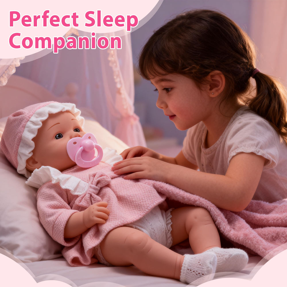 fhjax 12-inch baby doll with blanket and hat for cozy cuddle moments