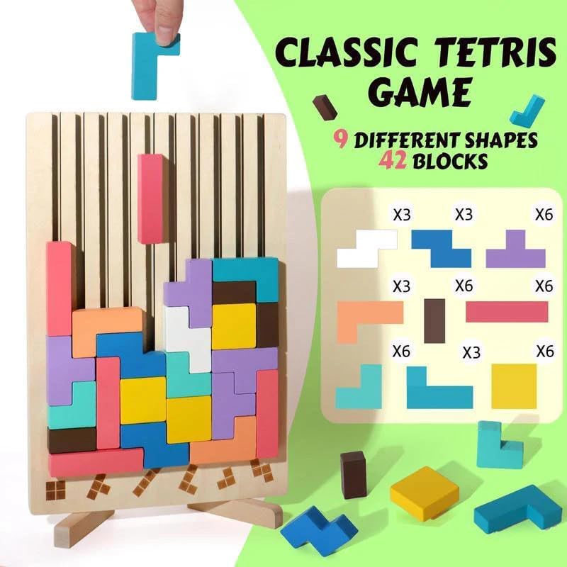 FHNUVB Montessori-inspired wooden puzzle supports focused, hands-on learning.