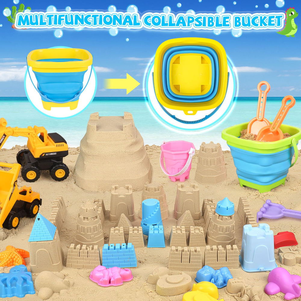FHOZGECY collapsible beach bucket, space saving and quick to pack.