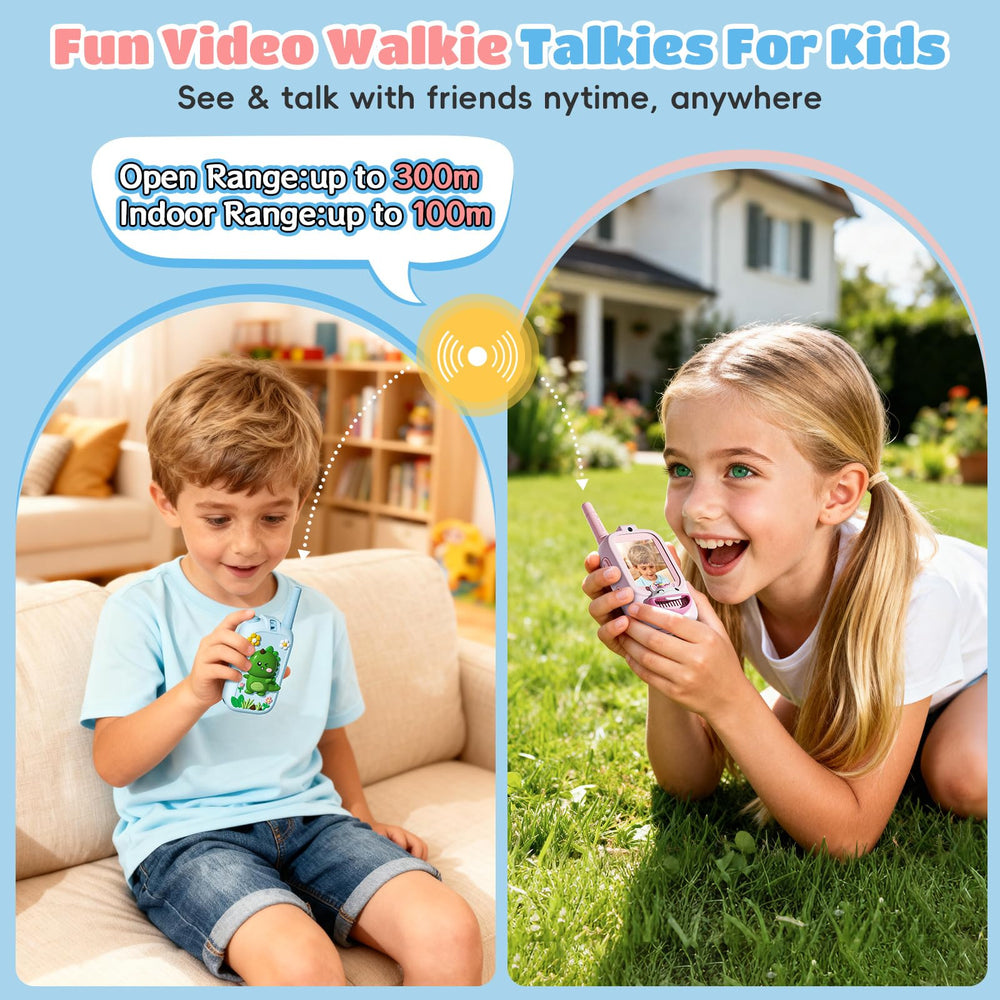 FHskFH built-in camera walkie talkie enables real-time video chats.