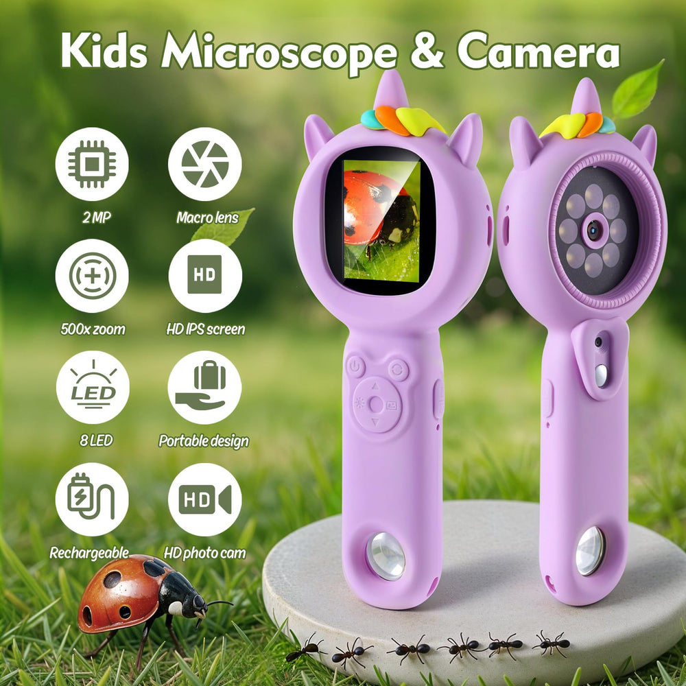 FHskFH Kids Microscope 500x magnification reveals tiny details
