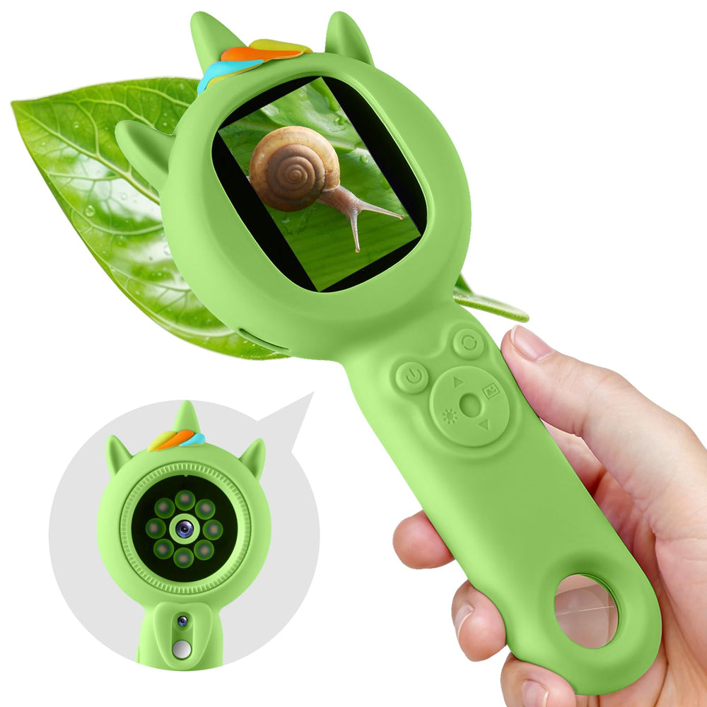FHskFH Kids Microscope with dual camera design for capturing discoveries.