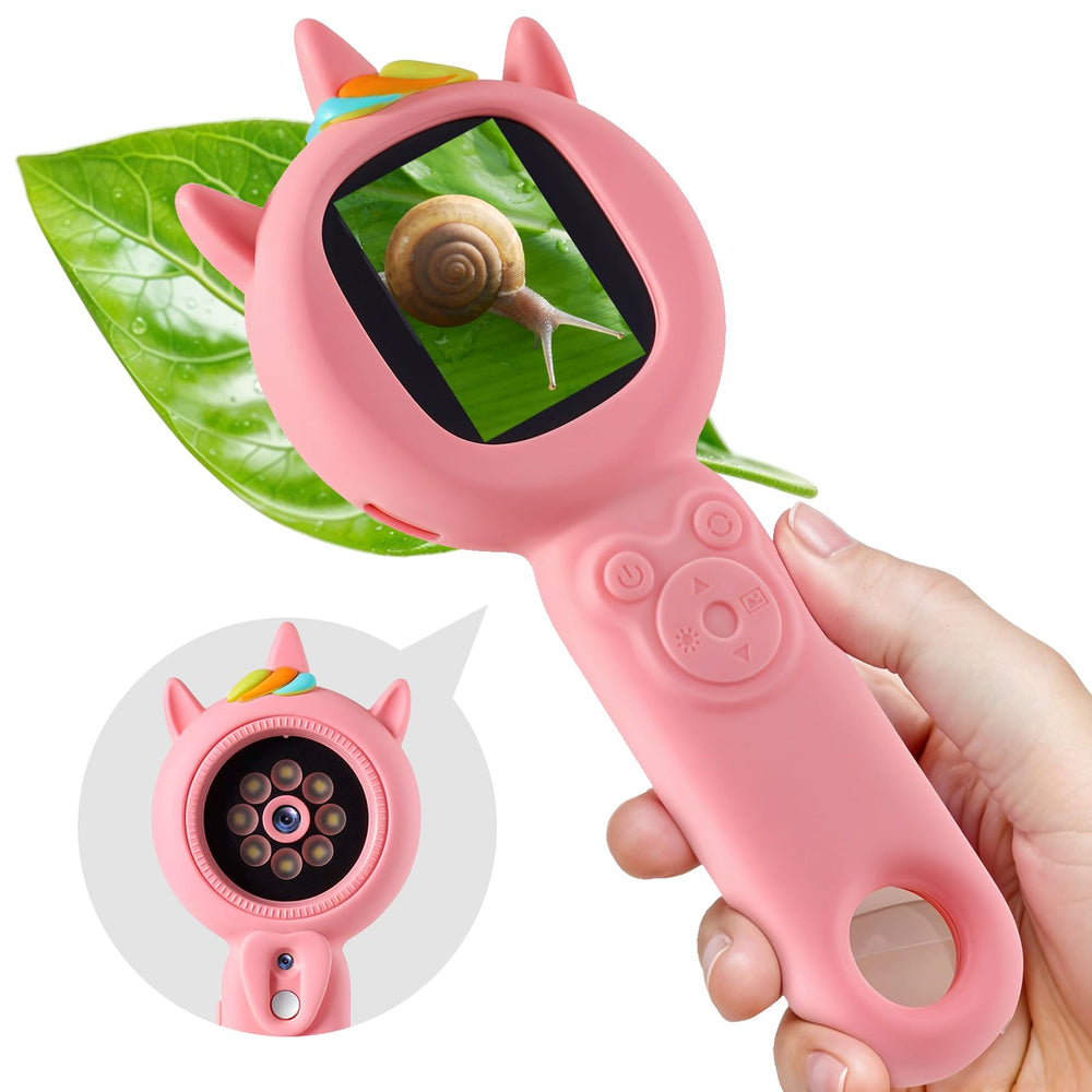 FHskFH Kids Microscope dual camera design for capturing discoveries anywhere