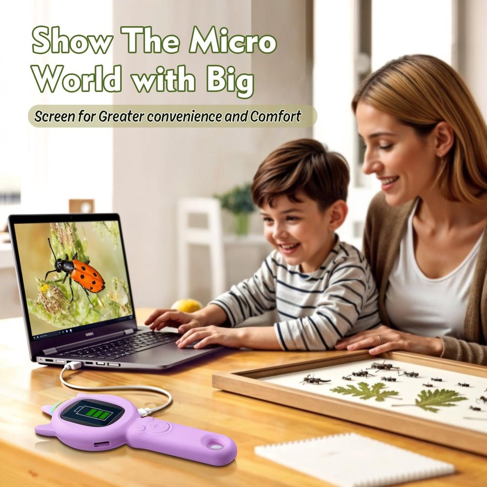FHskFH Kids Microscope portable design fits in small hands