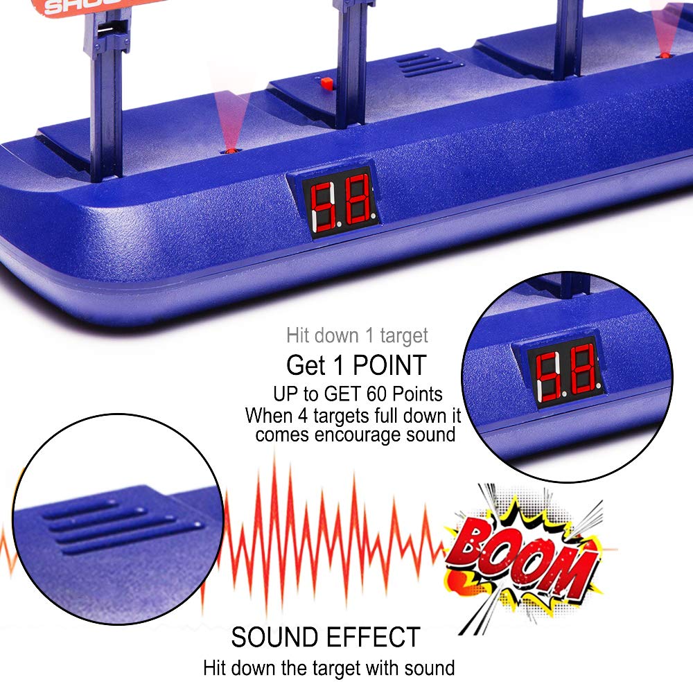 Fibevon Nerf target electronic reset mechanism for continuous play