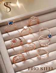 FIBO STEEL daily-wear ring set supports fashion-forward, distraction-reducing moments.
