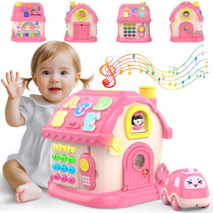 Fidecexv Montessori toy house front view promotes interactive play and early learning.