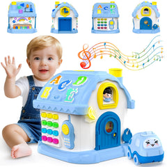 Fidecexv Montessori house toy with buttons and lights for toddlers' exploration