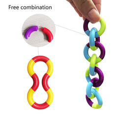 Fidget toys twist and link to form new shapes, stimulating focus