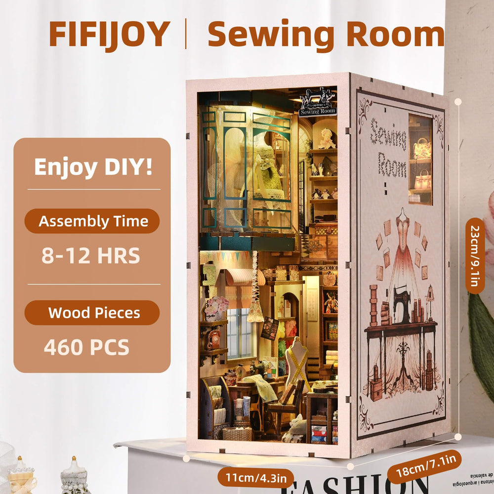 Fifijoy Book Nook Kit second-floor display adds depth